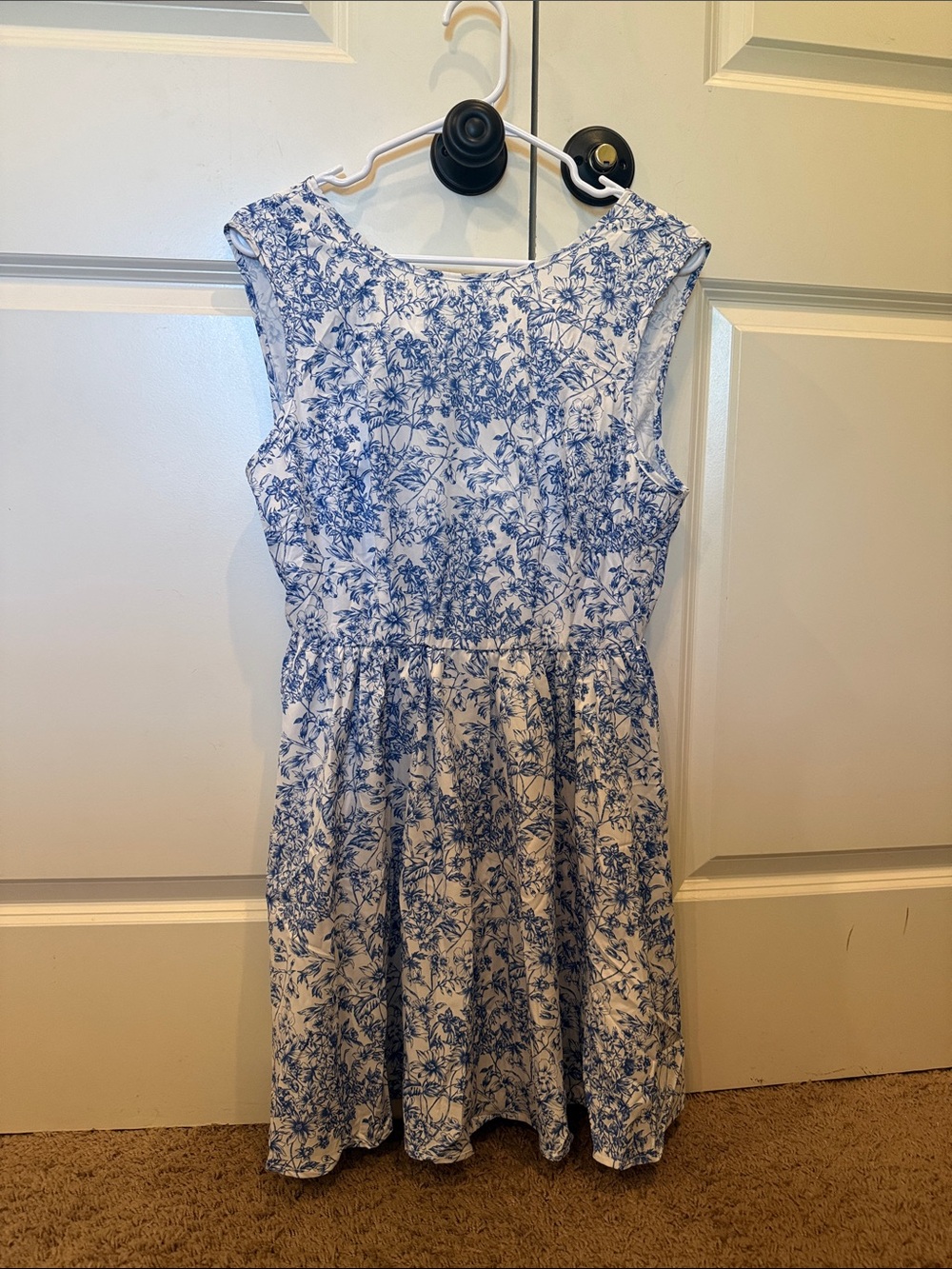 White and Blue Floral Dress